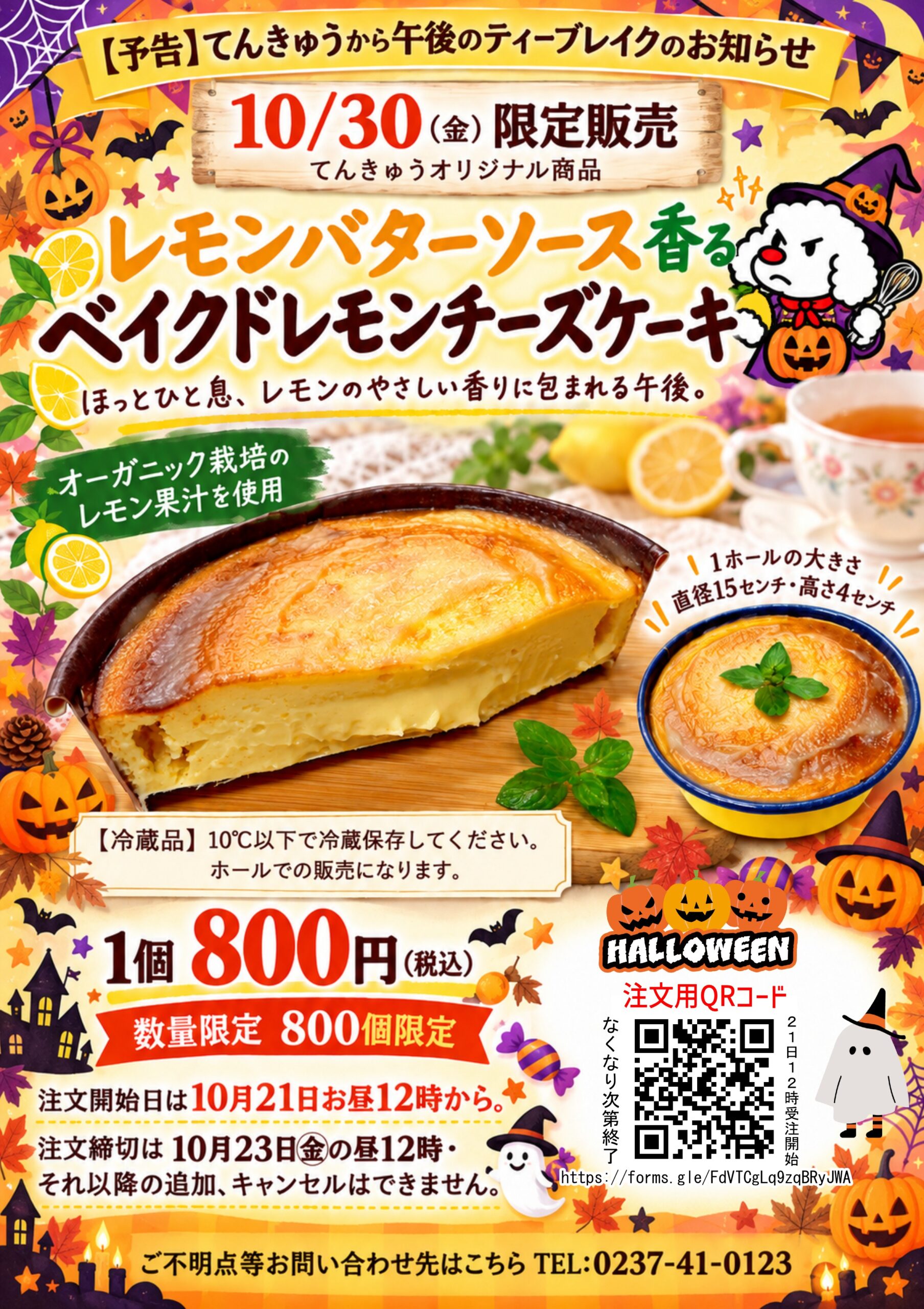 ベイクドレモンチーズケーキチラシ